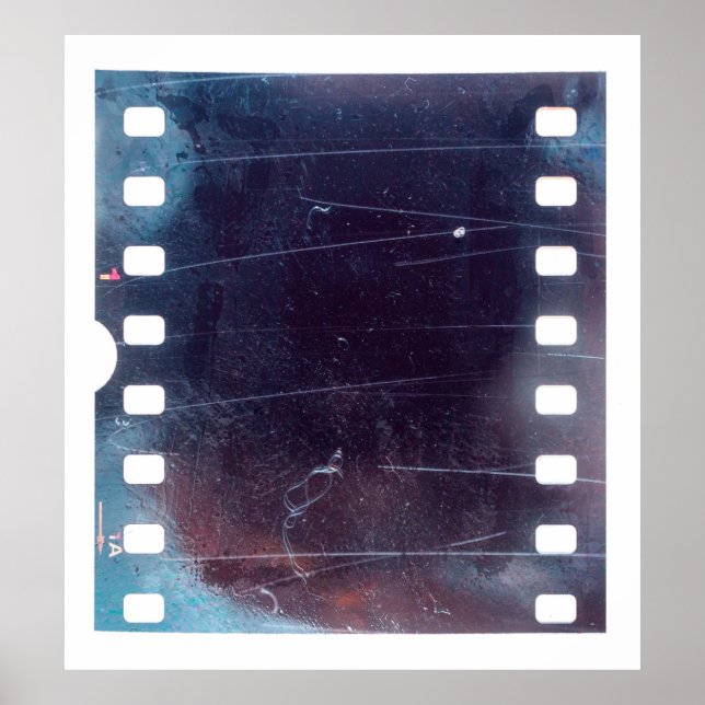 Póster marco de película de 35 mm arañado negro, textura  (Frente)