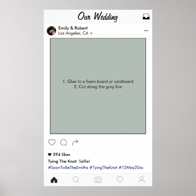 Póster Marco de redes sociales para fiesta de bodas acces (Frente)