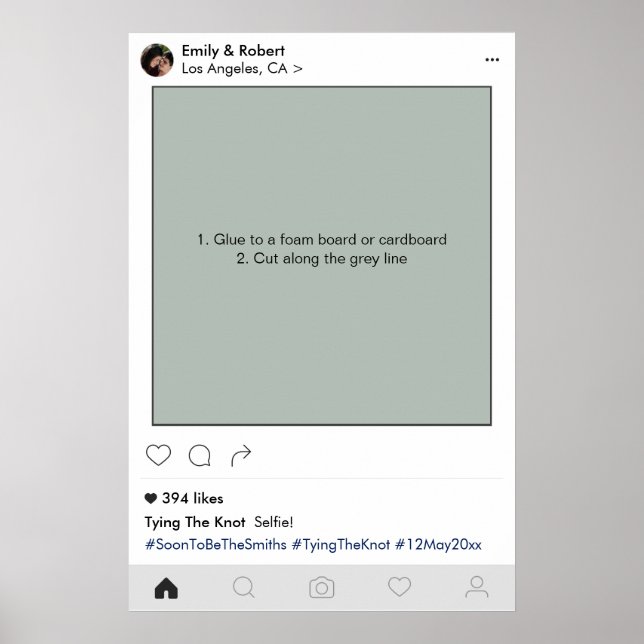 Póster Marco de redes sociales para fiesta de bodas acces (Frente)