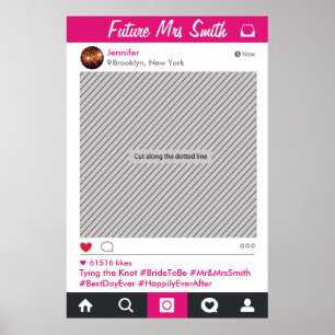 Póster Marco de redes sociales para fiesta Prop de foto