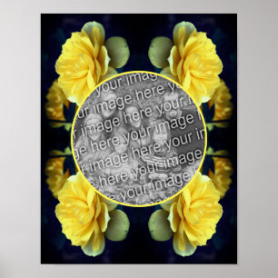Póster Marco de Rosa Amarilla en Flor Crea Tu Propia Foto