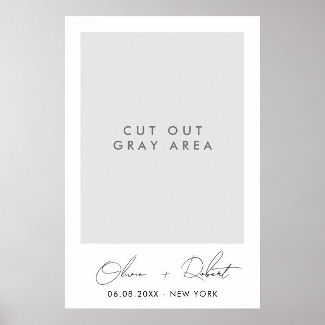 Póster Marco de Selfie de Boda Minimalista (Frente)