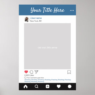 Póster Marco de selfie personalizado para fotos de Instag