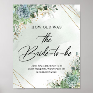 Póster Marco de suculentas doradas ¿Cuántos años tenía la