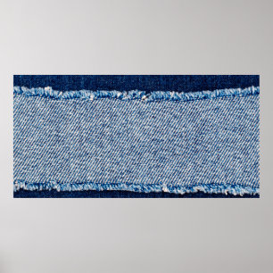 Póster Marco de tela de jeans azul de mezclilla. Tela de