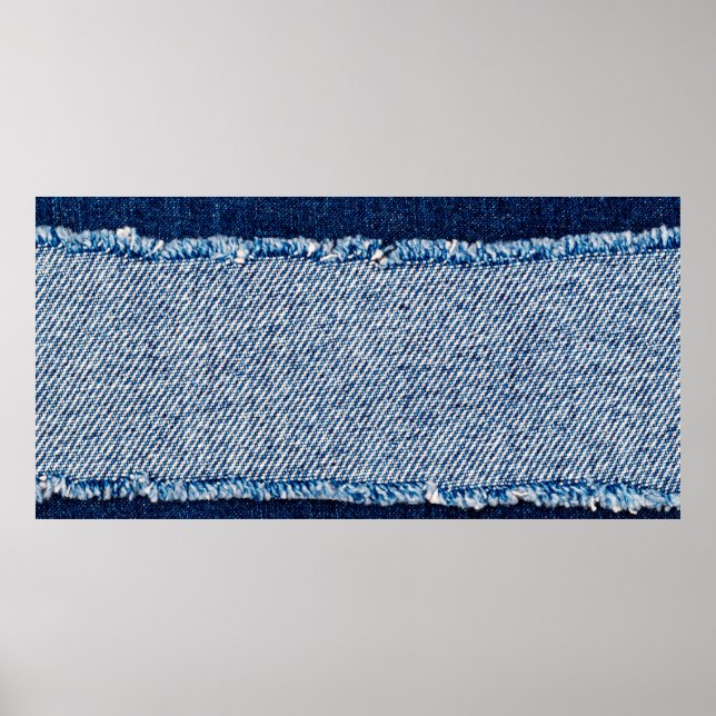 Póster Marco de tela de jeans azules denim. Denim fabr bl (Frente)