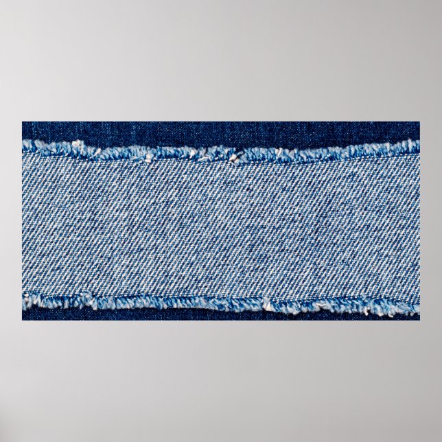 Póster Marco de tela de jeans azules denim. Denim fabr bl (Frente)
