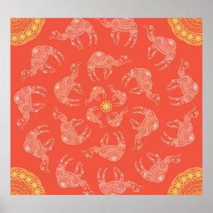 Póster Marco del camello: Mapa del desierto de la vieja é