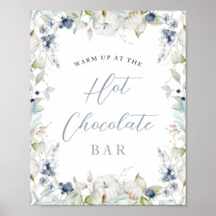 Póster Marco floral de invierno Chocolate caliente ducha