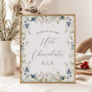 Póster Marco floral de invierno Chocolate caliente ducha