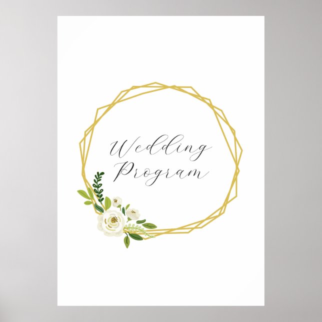 Póster Marco floral de Rosa Blanca de Lujo (Frente)