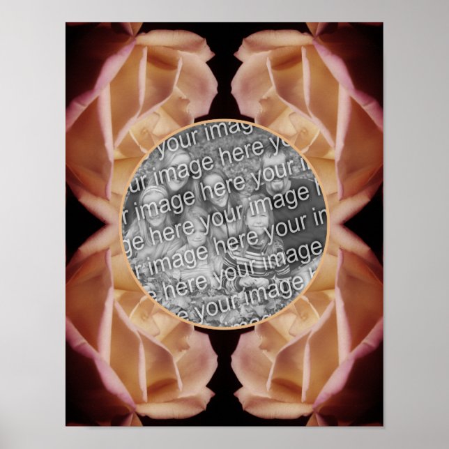 Póster Marco Floral Tintado Amarillo Rosebud Añade tu fot (Frente)