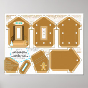Póster Marco fotográfico Gingerbread House Blue 2023 Impr