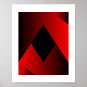 Póster Marco geométrico rojo y negro en negrita
