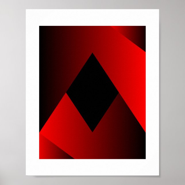 Póster Marco geométrico rojo y negro en negrita (Frente)