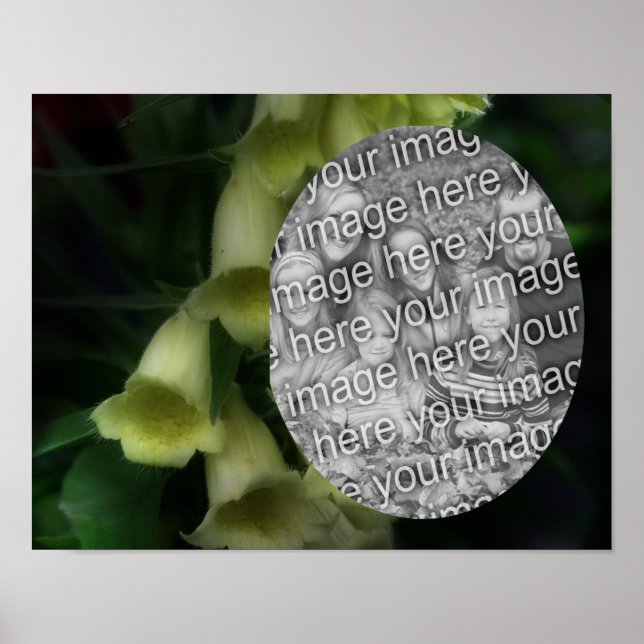 Póster Marco Intenso De Flores De Foxglove Añade Tu Foto (Frente)