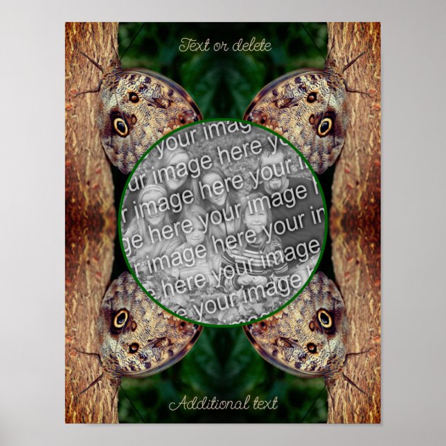 Póster Marco mariposa de búho marrón crea tu propia foto (Frente)