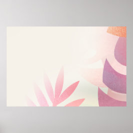 Póster Marco monstera de hojas en blanco