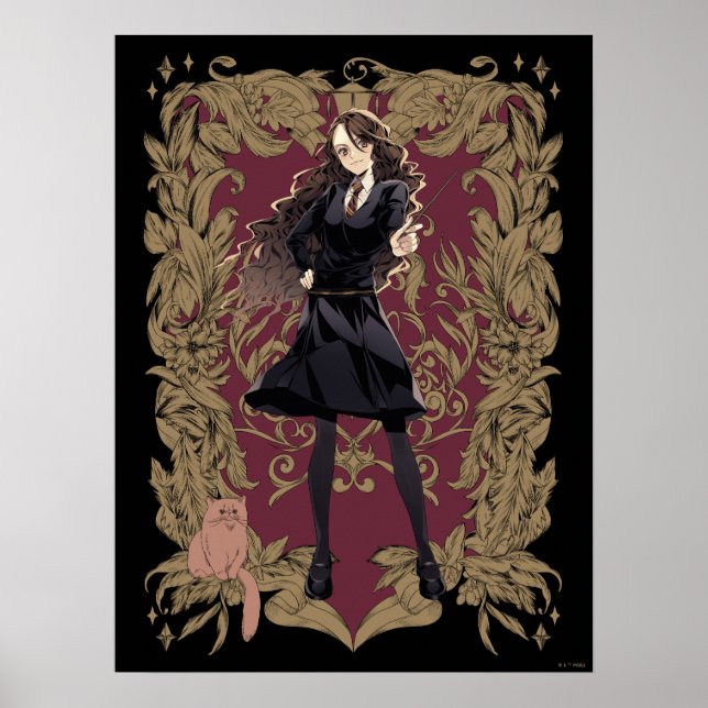 Póster Marco Ornate Anime Hermione Granger (Frente)
