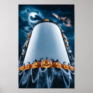 Póster Marco Poster de invitación en blanco de Halloween