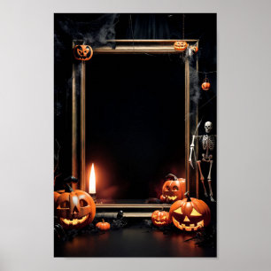 Póster Marco Poster de invitación en blanco de Halloween