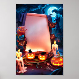 Póster Marco Poster de invitación en blanco de Halloween 