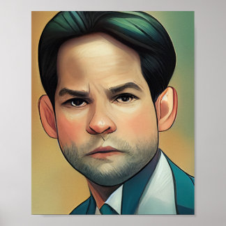 Póster Marco Rubio Comics Style