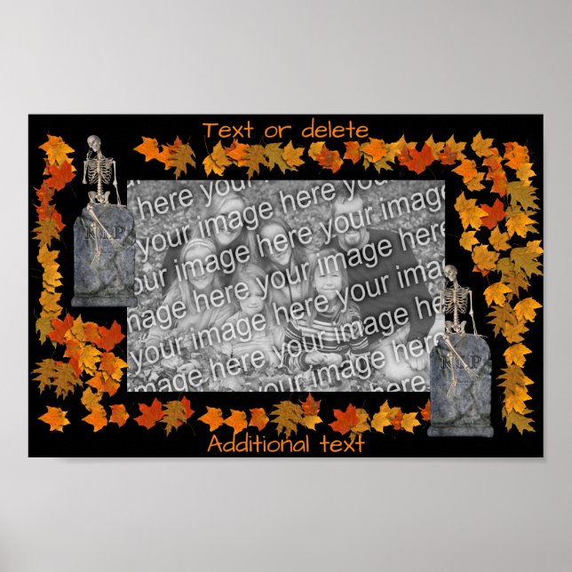 Póster Marco Skeleton Halloween Crea Tu Propia Foto (Frente)