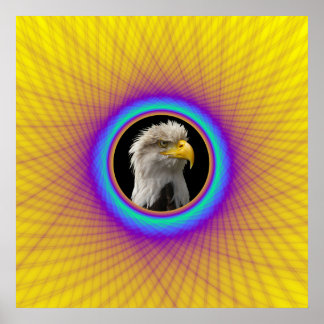 Póster Marco tejido poster en amarillo y azul