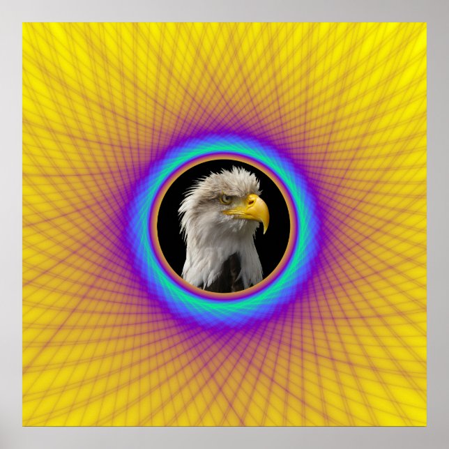 Póster Marco tejido poster en amarillo y azul (Frente)