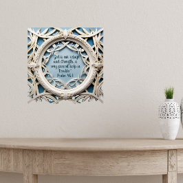 Póster Marco trenzado blanco sobre versos de la Biblia az