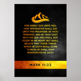 Póster Marcos 11:23 Versículo de la Biblia