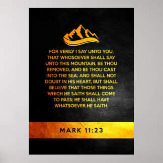 Póster Marcos 11:23 Versículo de la Biblia