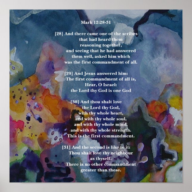 Póster Marcos 12:28-31 (Frente)