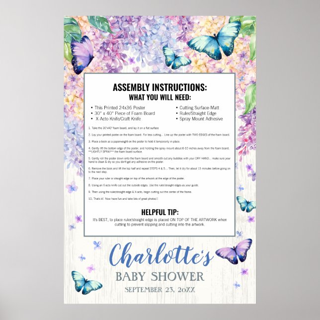 Póster Marcos de Cartón Plástico para Fotos de Baby Showe (Frente)