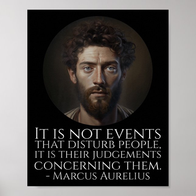 Póster Marcus Aurelius - Filosofía romana antigua Q (Frente)