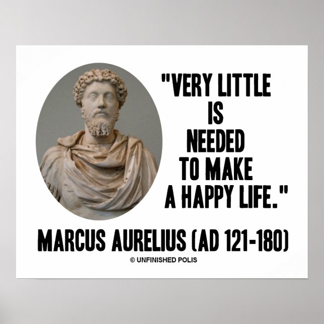 Póster Marcus Aurelius Muy Poco Necesario Para Hacer Feli (Frente)