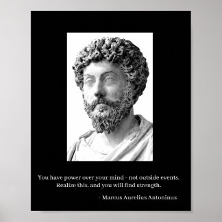 Póster Marcus Aurelius Poster - Negro / Blanco
