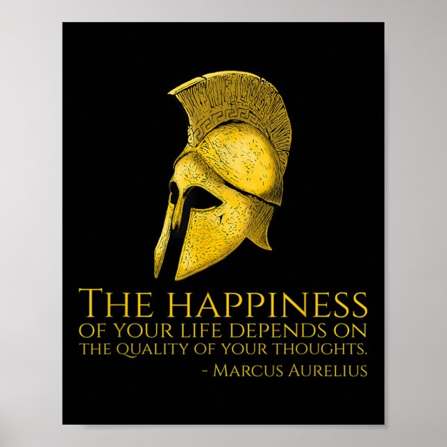 Póster Marcus Aurelius Stoic Cita Sobre La Felicidad - Ph (Frente)
