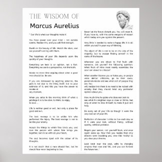 Póster Marcus Aurelius Stoic Meditaciones. La sabiduría d