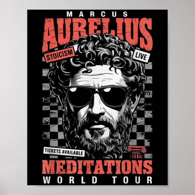 Póster Marcus Aurelius Stoic Philosoper Cita Motivationa (Frente)