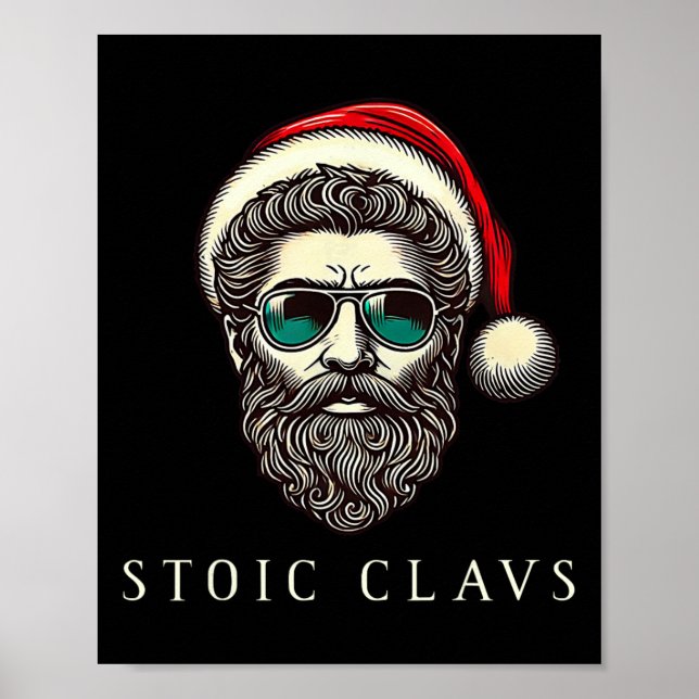 Póster Marcus Aurelius Stoic Santa Claus Stoicism Funny C (Frente)