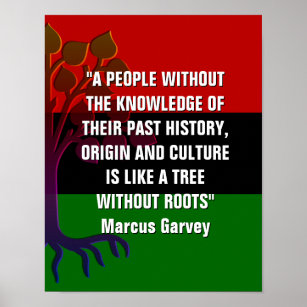 Póster Marcus Garvey TREE SIN RAÍCES