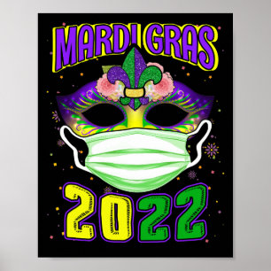 Póster Mardi Gras 2022 Con Festival De Máscara De Cara