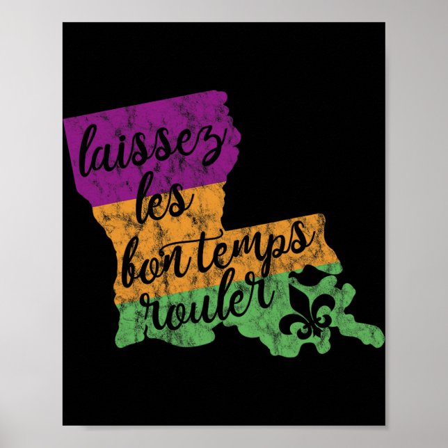 Póster Mardi Gras 2025 Laissez Les Bon Temps Rouler New O (Frente)