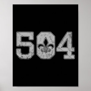 Póster Mardi Gras 504 T Shirt Nola Nueva Orleans Louisian