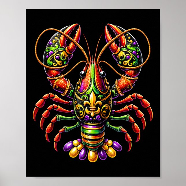 Póster Mardi Gras Canaletas de pez crujiente Carnaval de  (Frente)