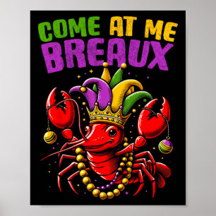 Póster Mardi Gras Cangrejos de Río Martes de Carnaval Nue