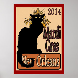 Póster Mardi Gras Chat Noir