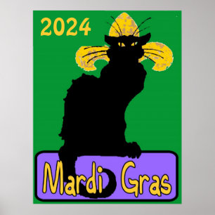 Póster Mardi Gras Chat Noir, fecha de edición